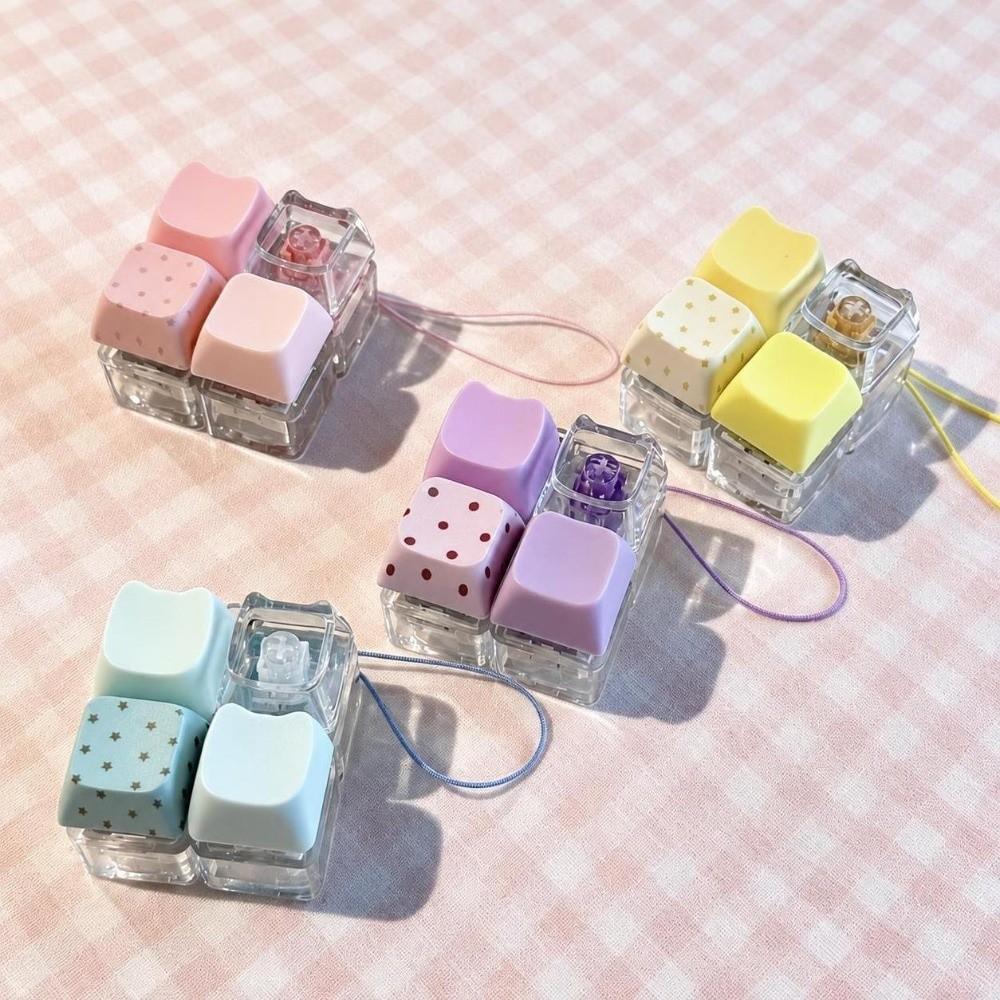 Plastic Fidget Keychain Transparent Keycap Clicker Funny Stress Relief Pendant  Daily