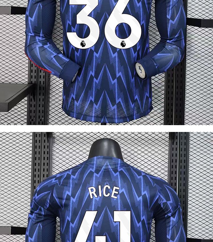 Camiseta de Manga Larga del Arsenal de Visitante 25/26: Edición Saka, Odegaard, Rice con Estampado de Número