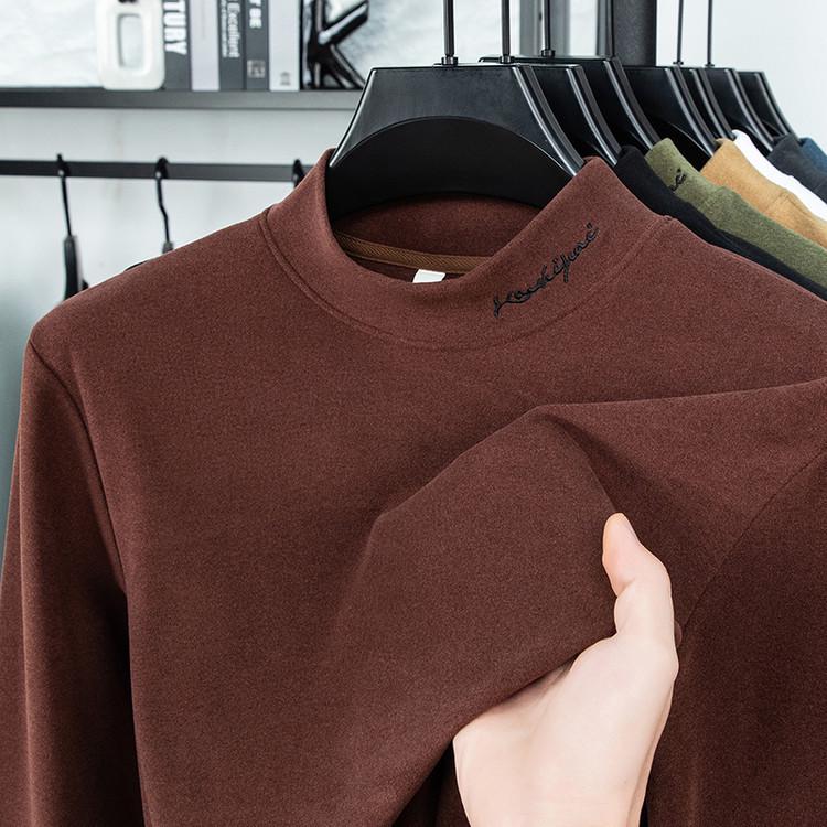 Men s Double-Sided Fleece Long-Sleeve Round Neck Loose Hoodie L