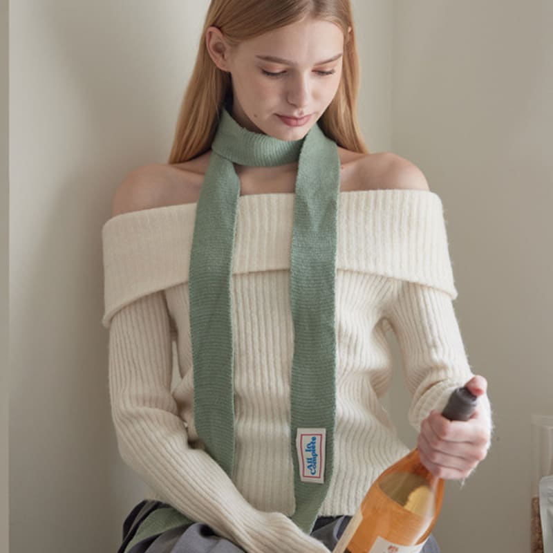 

ALLINCOMPLETE Slim Knit Muffler (6 Colors) Brown (slim)