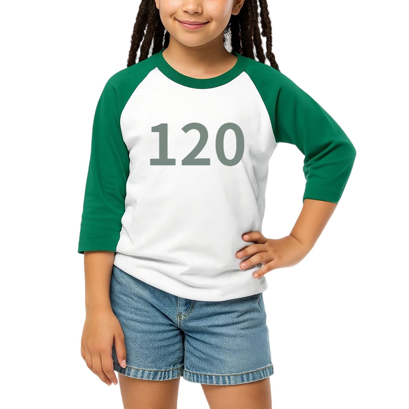 

Детская повседневная футболка с круглым вырезом, с принтом, с рукавами 3/4, топ с надписью 100