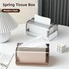 Plastic Clear Tissue Box Spring Support Storage Box Modern Paper Box  Desktop