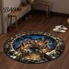 Decorative Floor Mat for Party Christmas 3D Illusion Rug, Black Hole Vortex Visual Effect Mat, Non-Slip Rug Holiday Door Machine Washable Entryway