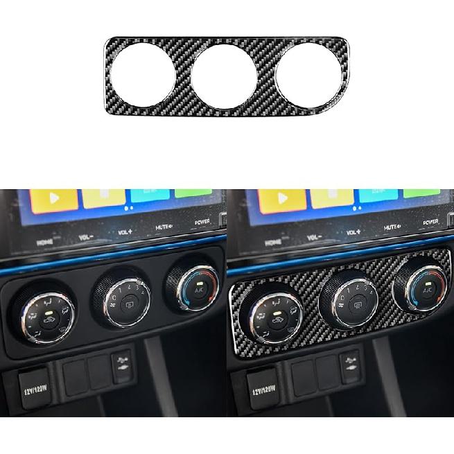 Echte Premium-Kohlefaser-Auto-Mittelkonsolen-Schaltknauf-Panel-Rahmenverkleidung Weicher Aufkleber Kompatibel mit Toyota Corolla/Levin 2014 2015 2016 2017 2018