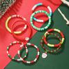 Christmas soft pottery beaded bracelet set English letter bead alloy Christmas pendant gift bracelet