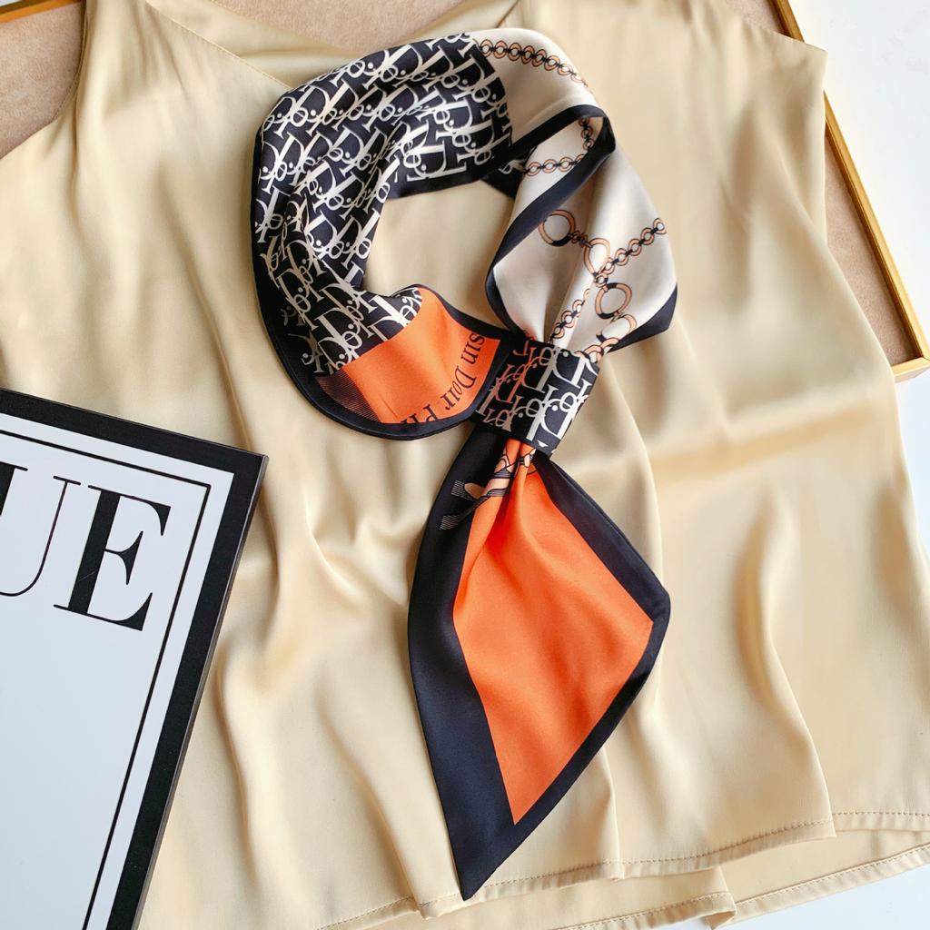 Longue petite écharpe en soie, écharpe haut de gamme, sac de reliure, écharpe de chemise assortie polyvalente