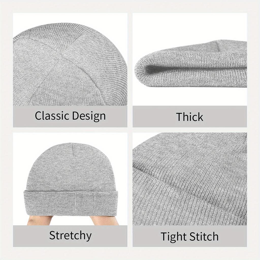 P-Polos Knit Cuff Beanie Skull Hats For Men Women Winter Knitted Beanies Caps