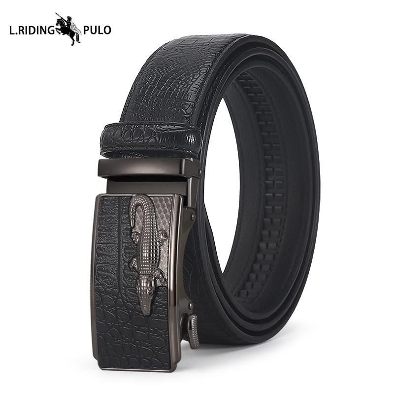 Men's High-end Crocodile Belt Business Fashion Young People Automatic Buckle Belt