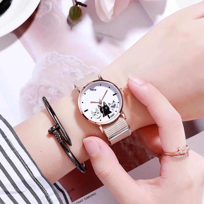 Women's Minimalist French Style Canvas Quartz Watch - Ultra-thin, Elegant Design for Couples