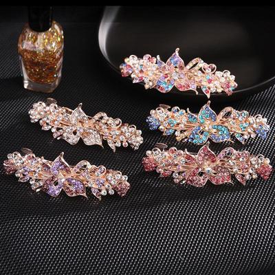 Frau Kristall Haarspangen Haarspange Strass Blume Haarnadeln Damen Mädchen Kopfschmuck Accessoires
