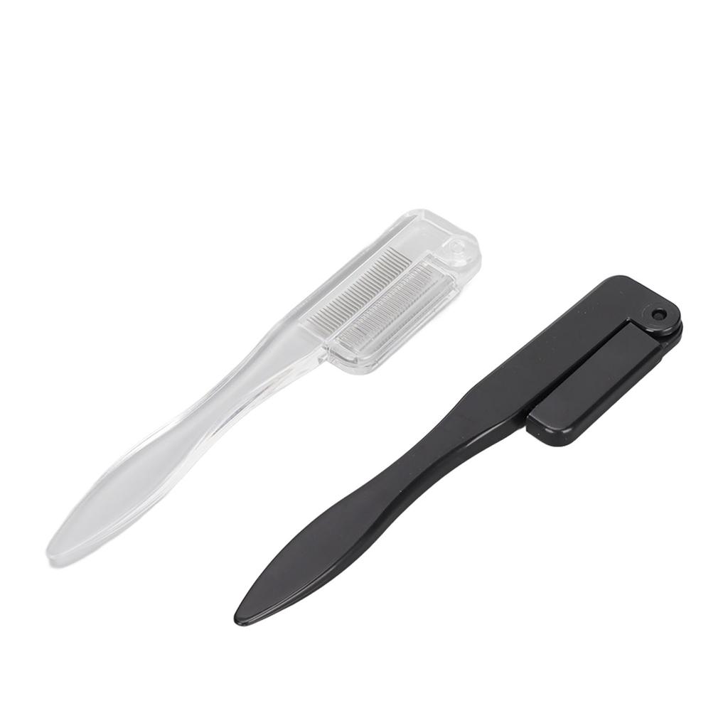 Eyelash Comb Foldable Stainless Steel Teeth Mascara Applicator Eyebrow Grooming Brush 2pcs