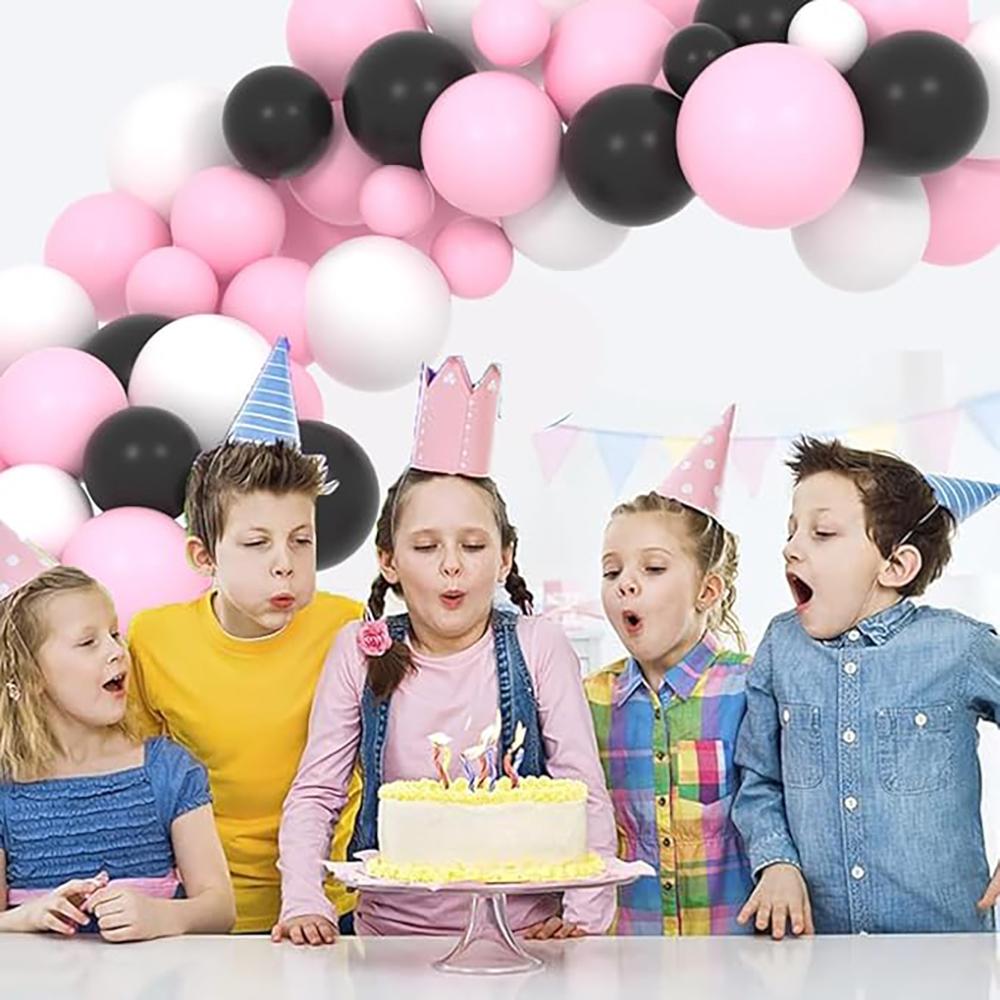 Black Pink Balloons Garland Arch White Latex Balloon Kit Baby Shower Bride Shower Wedding Anniversary Birthday Party Decoration