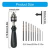 Ergonomic Manual Drill Set Contains 10Pcs High Hardness Bit (0.3-3mm) Ideal For Wood Plastic And Resin