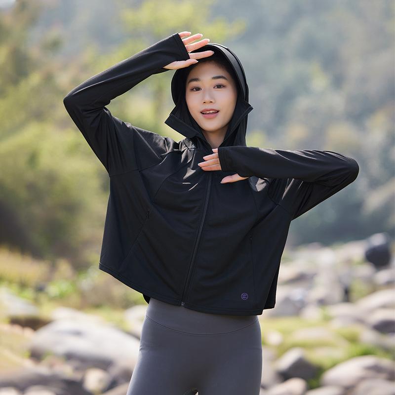 Ice silk sunscreen clothing women's UV protection cycling large brim sunscreen shirt sunscreen clothing jacket UPF10 + protection