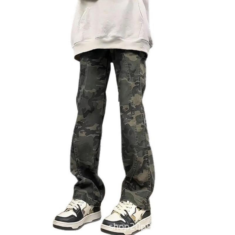 Camouflage Pants Men's Autumn and Winter Velvet Pants Lumberjack Jeans