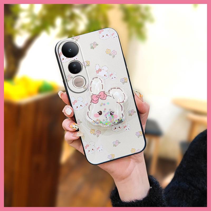 Fashion Design Dirt-resistant Phone Case For VIVO V50 Lite 5G Global Rotatable stand Quicksand Waterproof Cartoon TPU