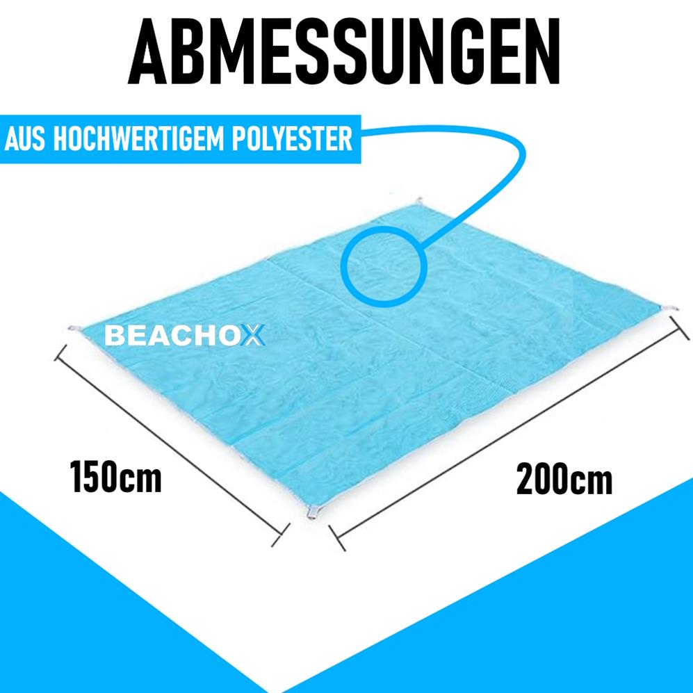 BEACHOX Sandfreie Strandmatte Stranddecke Picknickdecke Strandtuch Campingmatte