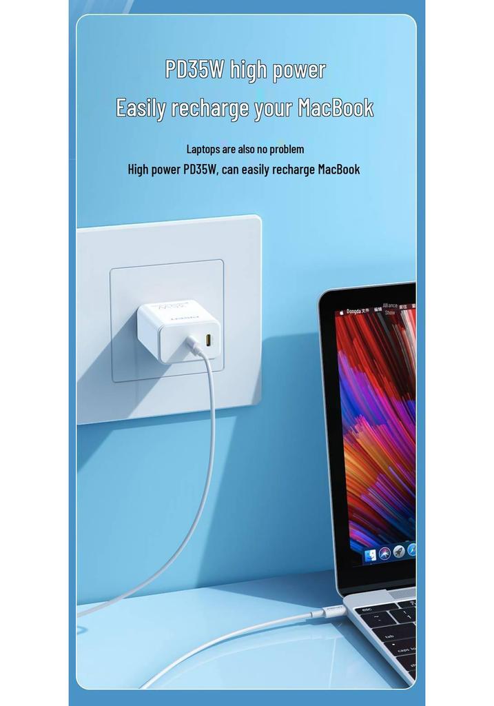 PISEN 35W Dual-Port Type-C Charger for iPhone 16 Pro Max Fast Charging with 15 Multi-Port and 20 Charging Set.