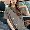 ZANZEA Women Casual Round Neck Plaid Print Loose Short Sleeve Blouse