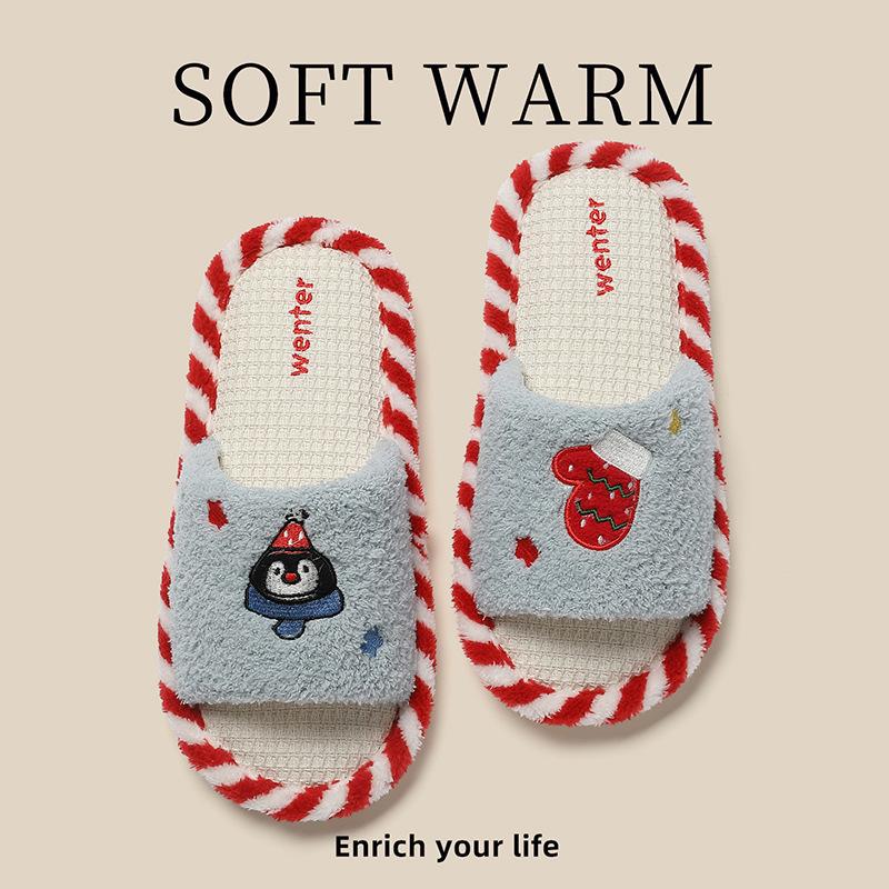 Leaky Toe Home Slippers, Four-season Breathable and Sweat-absorbing Indoor Home Non-slip and Silent Korean Version, Less Cotton Drag Summer