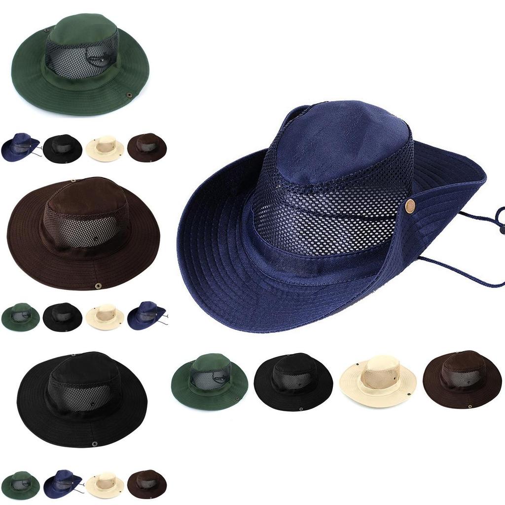 Breathable Outdoor Men Folding Adjustable Mesh Sun Protection Hat Bucket