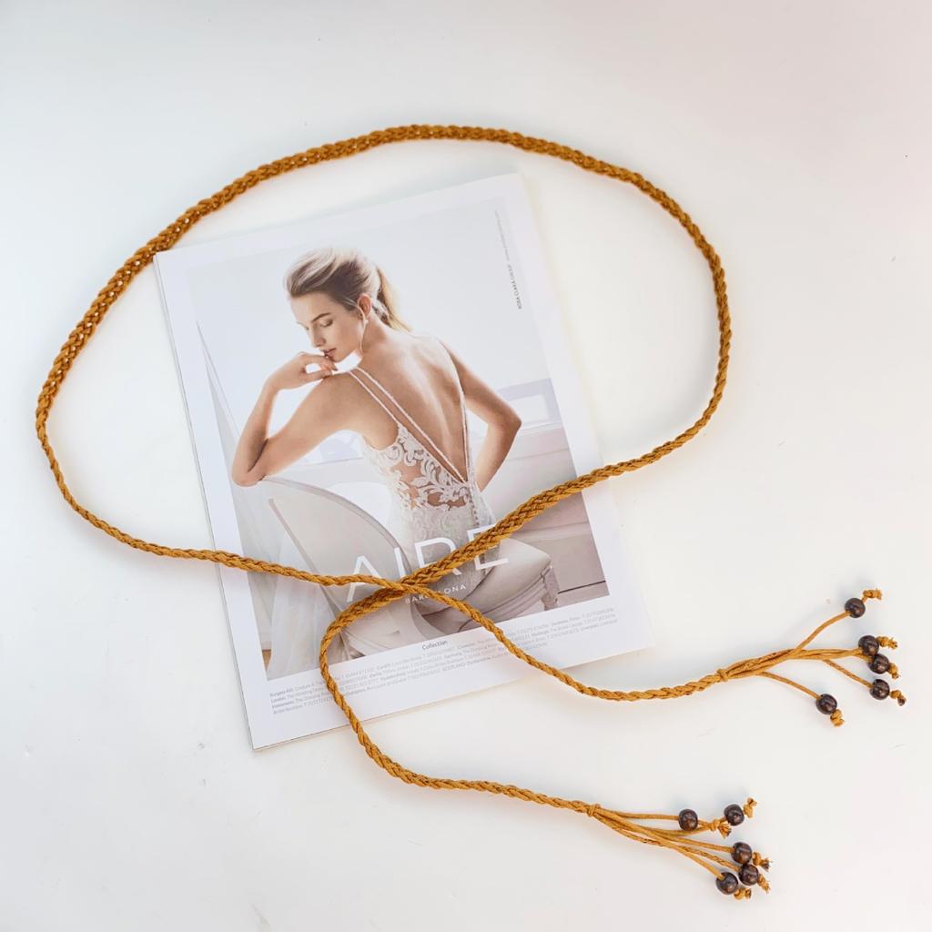 Vintage Woven Bohemian Waist Rope With Skirt Ethnic Style Decorative Summer Belt Simple Waist Chain Belt