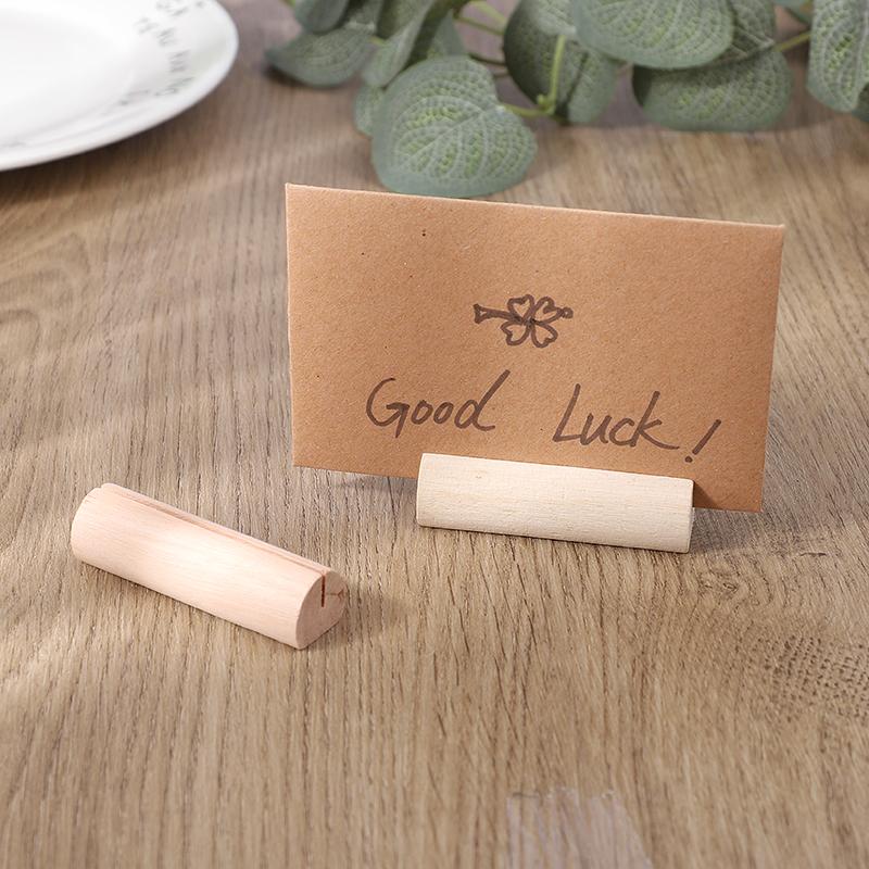 10/20Pcs Wooden Place Card Holders Wedding Table Number Name Sign Birthday Party DIY Decoration Home Photo Postcard Clip Stand