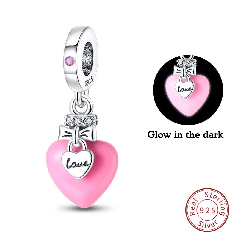 Charms Luminous Firefly Stars Cherry S925 Silver Pendants Beads 3mm DIY Party Christmas Fine Jewelry Making Gifts