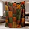 2026 Latest Flannel Blanket Warm and Comfortable Flannel Blanket Nordic Style Patchwork Design, UltraSoft, Perfect for Autumn and Winter Seasons Ideal
