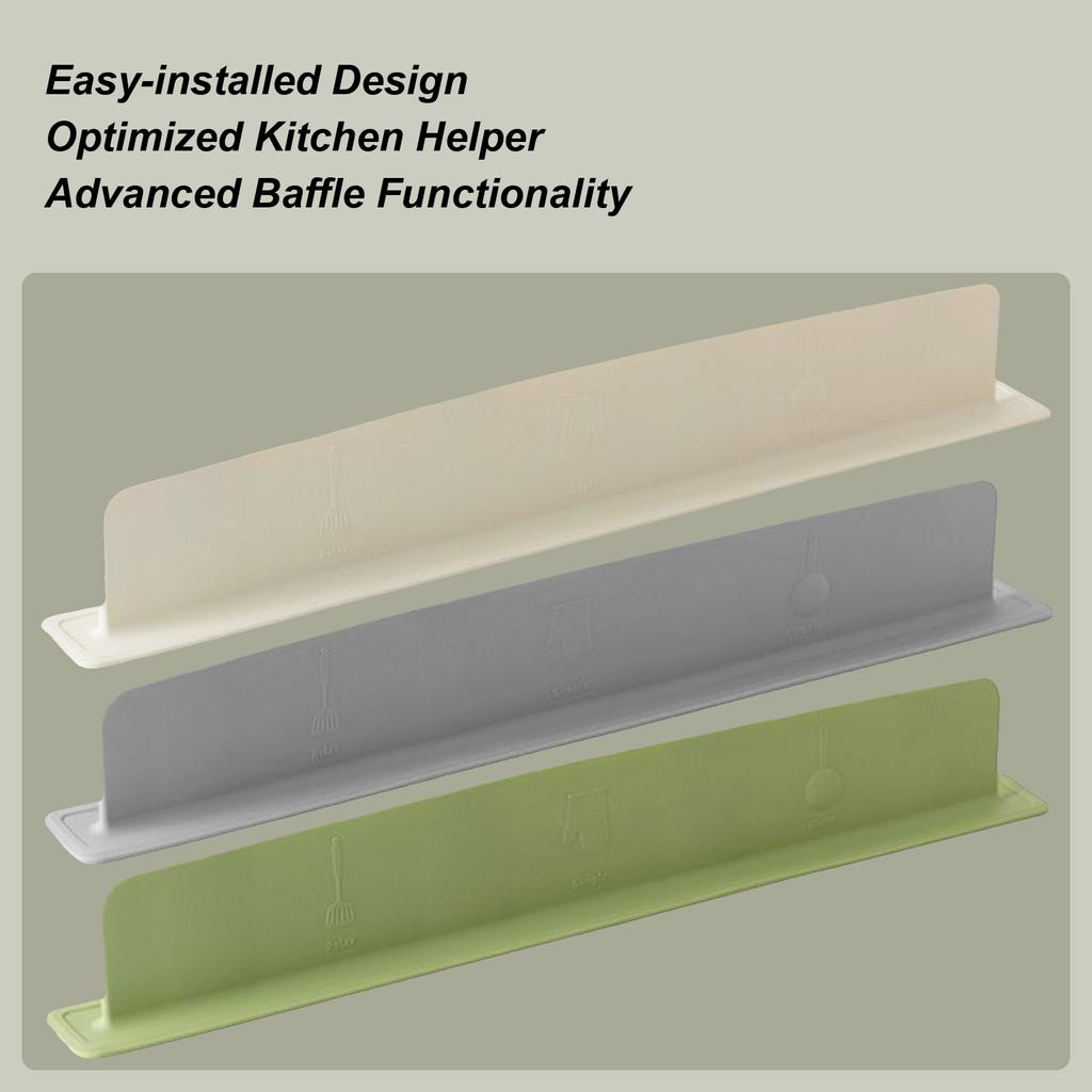 1pc Silicone Waterproof Strip Sink Water Blocking Board Kitchen Splash Prevention Board Sink Drain Bag Basket Kitchen Tools