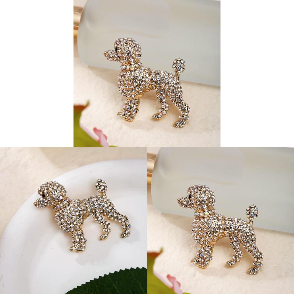 Animal Dog Alloy Brooch With Electroplated Finish For Formal Wear And Gift Purposes