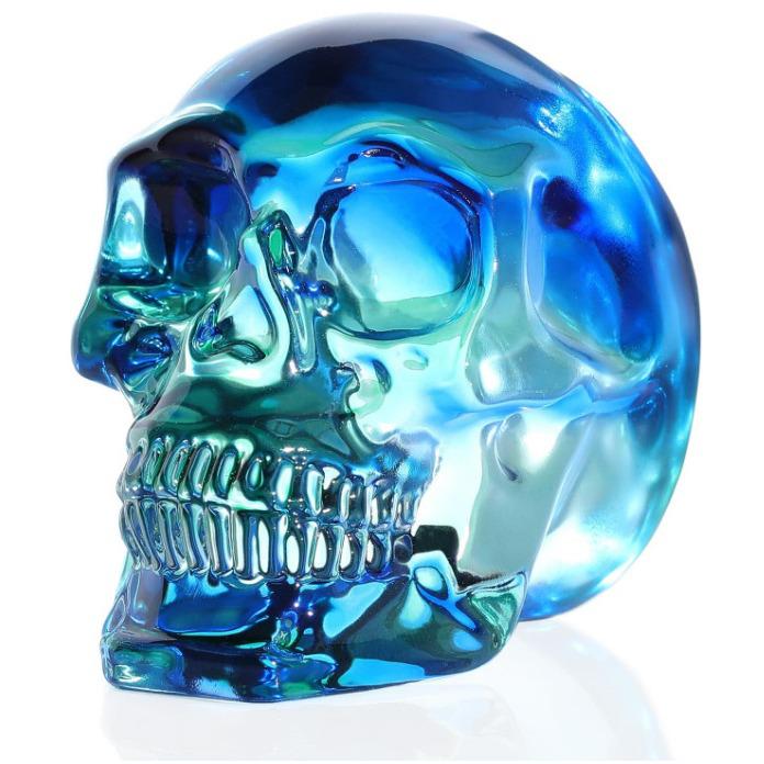 Gothic Crystal Skull Halloween Ornament Statue