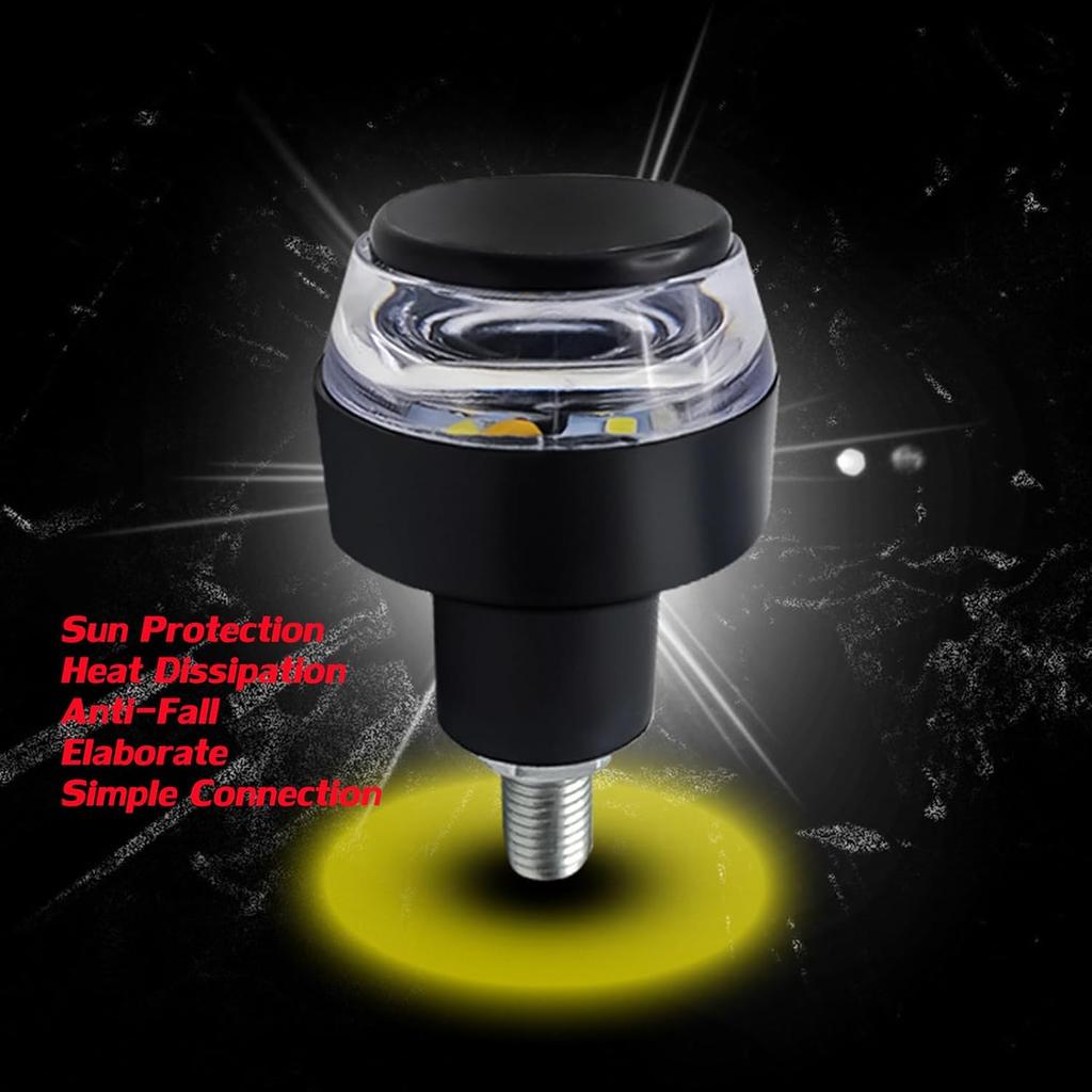 2 PCS Motorcycle Handle Bar End Light Dual Color Turn Signal Light Grip Plug Side Marker Lamp Direction Indicator Lights 12V Daytime Running Lights