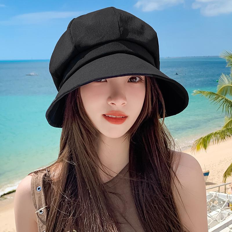 Women's Spring Summer Fashion Fisherman Bucket Hat Trend Foldable Casual Sunhat Foldable Wide Brimmed New