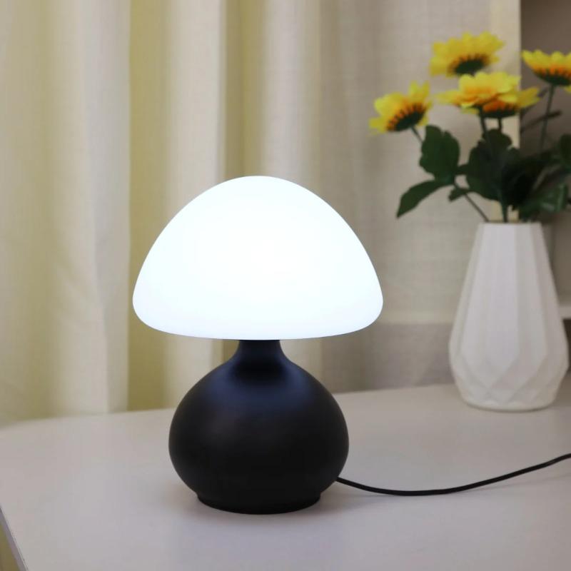 Modern Minimalist Mushroom Table Lamp Three Color Switching Infinite Dimming LED Atmosphere Lamp for Home Bedroom Bedside Decor