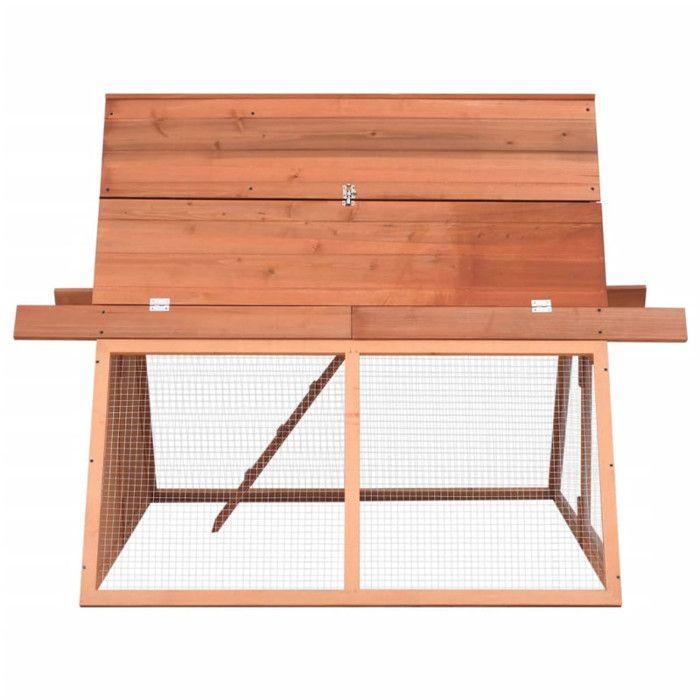 VidaXL Clapier 152x127x109,5 cm Bois de sapin massif