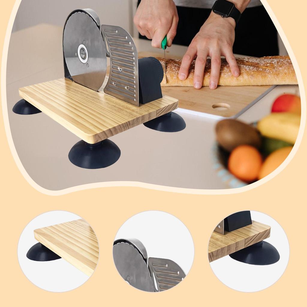 Bread Slicer As A with Hand Crank Divider Wooden Base And Cutting Machine for