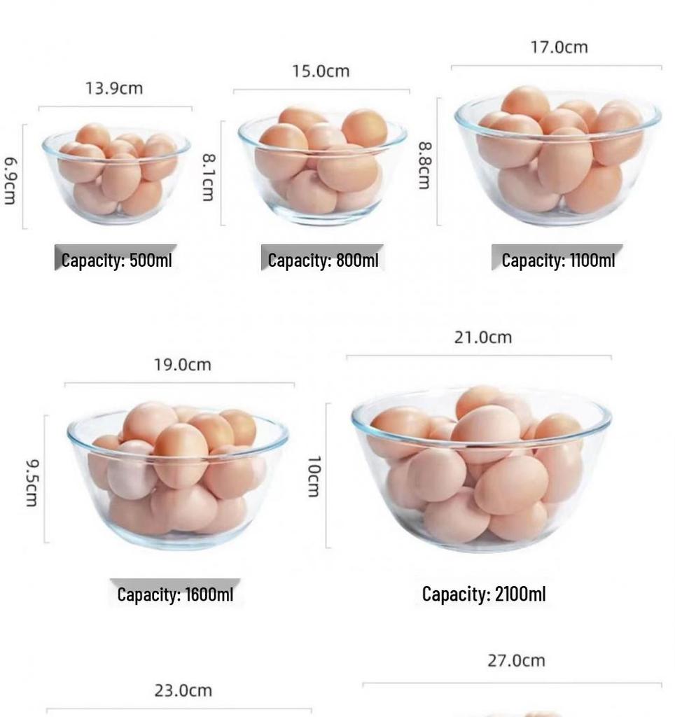 Large High-Temp Resistant Non-Stick Transparent Borosilicate Glass Salad & Mixing Bowl