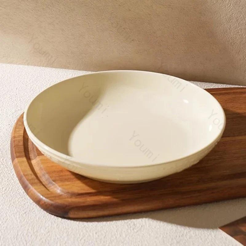 Relief-Keramikteller im französischen Stil, leichtes Luxusrestaurant, Obstsalatteller, köstliche Gerichte, Speiseteller, Haushaltsgeschirr