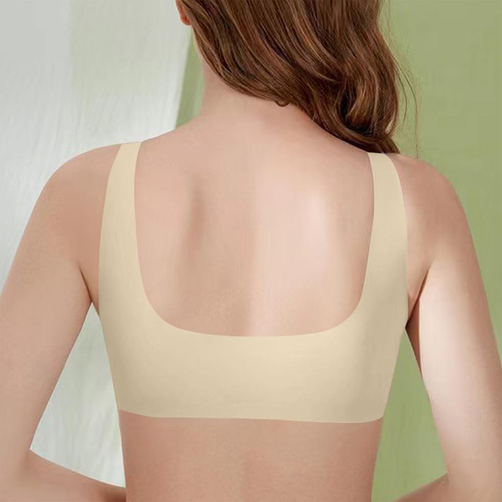 Women's Underwear Fixed Cup Front Buckle Lace Without Steel Ring Vest Bra