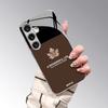 Leaf Message Pattern 2D Phone Case for Samsung S26 S25 S24 S23 S22 S21 S20 A56 A36 A16 - Electroplated Glass Protective Cover
