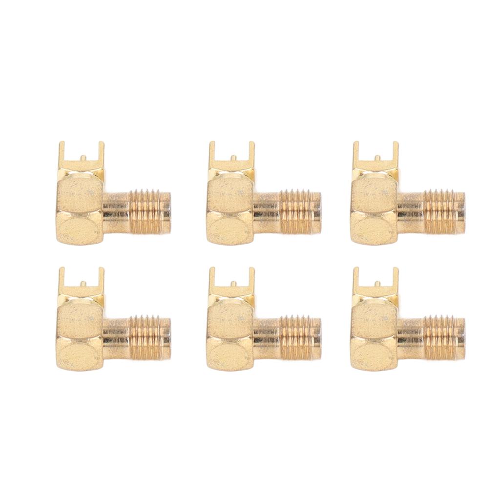 10Pcs RF Connector Panel Bent 90 Degree 4 Pin Antenna Base PCB Board End Coaxial Adapter SMAKWE