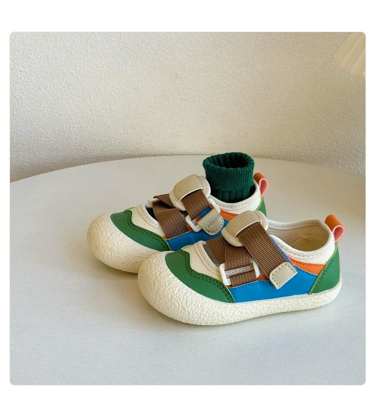 

2025 children s sports sandals spring and summer boys and girls outdoor shoes Korean version contrasting color canvas shoes big head ugly cute shoes 25 бежевый