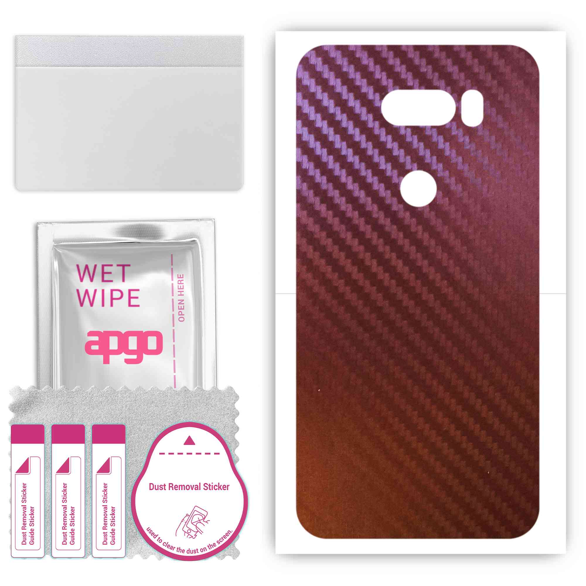 

apgo skin sticker film foil vinyl for the BACK compatible with LG V35 ThinQ, scratch-resistant, easy to install - Carbon Chameleon CAKA5