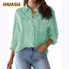 Women's Fashion Casual  Long Sleeve POLO Neck Blouses & Shirts Unique Design