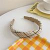 1/2pcs 3CM Vintage Women Lattice Headband Lady Girls Sponge Press Hair Hoop Female Casual Shopping Head Wears Hair Accessories
