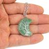 Natural Stone Amethyst Moon Tree Of Life Pendant Necklace, Wound And Wound Handmade Fortune Tree Crystal Necklace N571