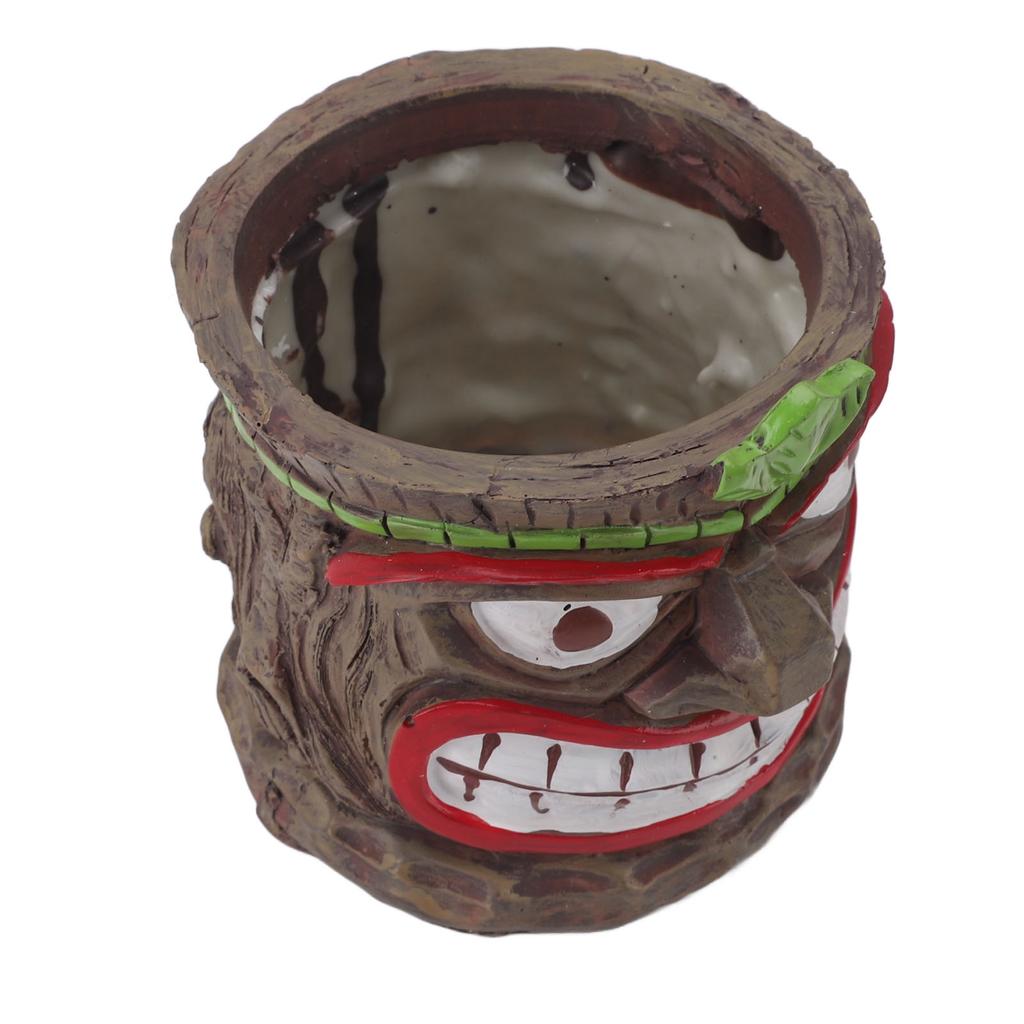 Totem Skulptur Planterkruka Harts UV-säker dekorativ blomkruka för inomhus utomhus färgglad