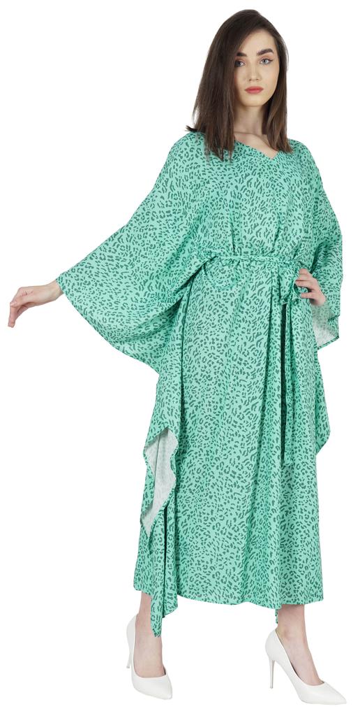 Moomaya Printed Sleep Loungewear For Women Kimono Sleeves Kaftan Resort Dress  Maternity