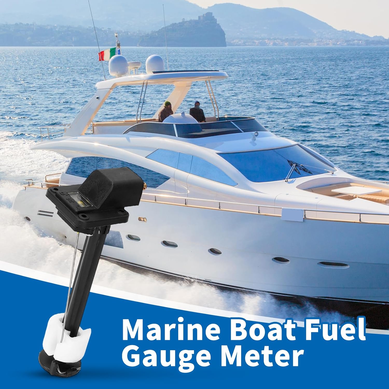 Marine Fuel Gauge Fuel Tank Sending Unit Fuel Level Sensor Boat Fuel Tank Gauge for Outboard Motor External 12L 24L Fuel